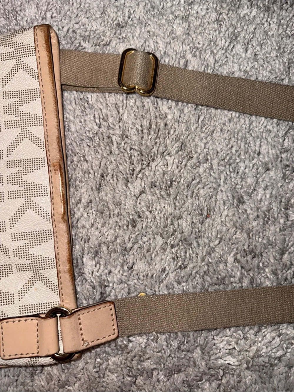 Michael Kors Beige/Tan Signature MK Crossbody Bag